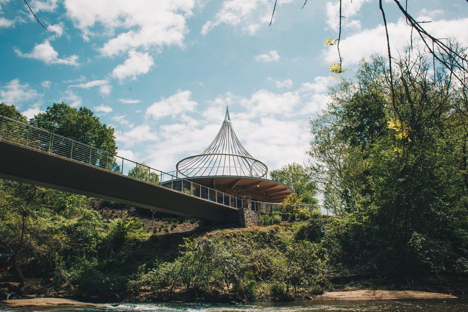 The Liberty Bridge over the Reedy River in downtown Greenville
